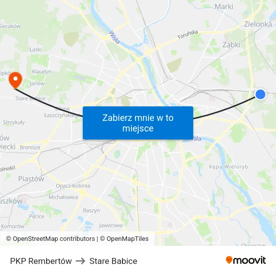 PKP Rembertów to Stare Babice map