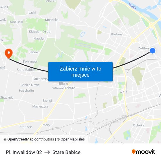 Pl. Inwalidów 02 to Stare Babice map