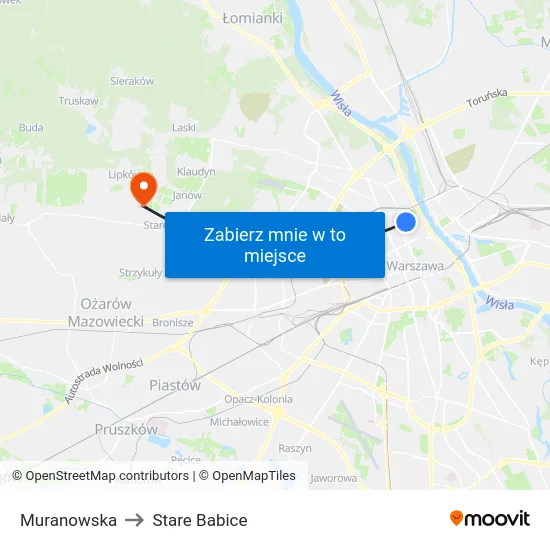 Muranowska to Stare Babice map