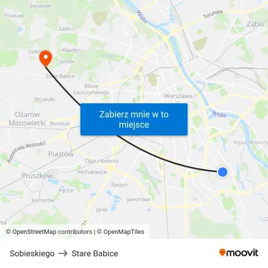Sobieskiego to Stare Babice map