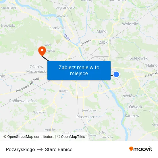 Pożaryskiego to Stare Babice map