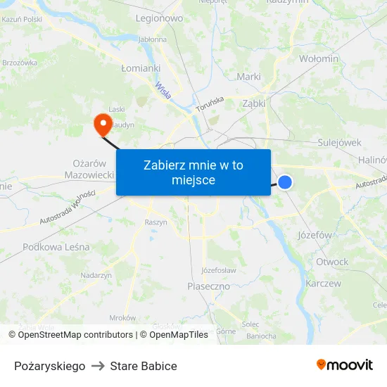 Pożaryskiego to Stare Babice map
