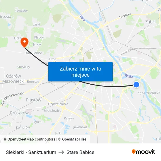 Siekierki - Sanktuarium to Stare Babice map