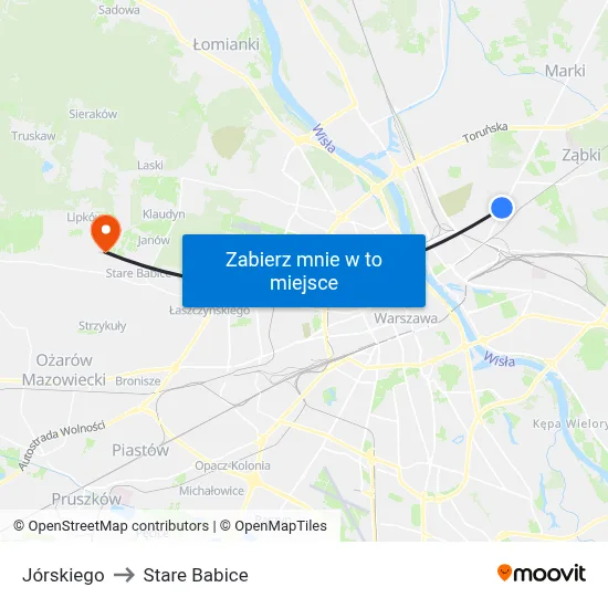 Jórskiego to Stare Babice map
