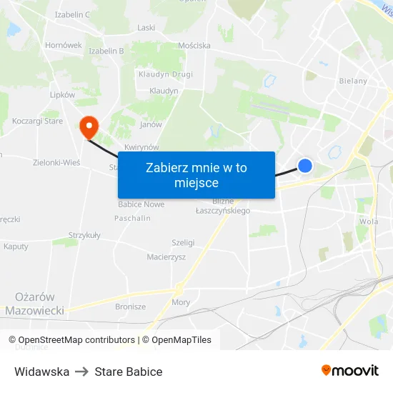 Widawska to Stare Babice map