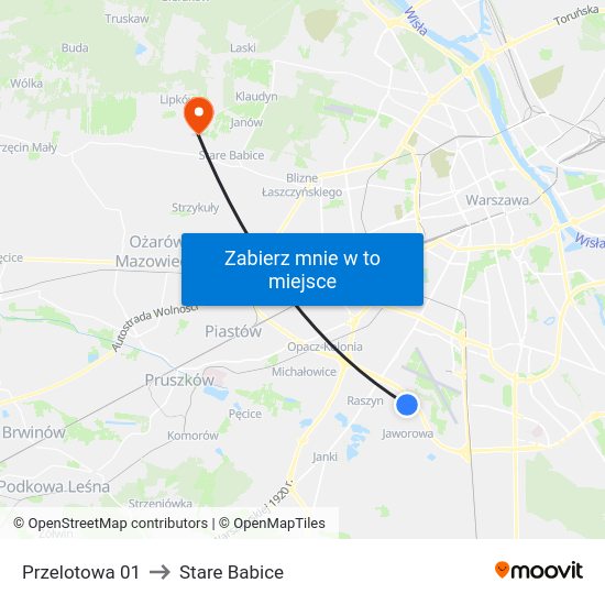 Przelotowa 01 to Stare Babice map