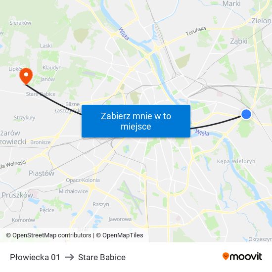 Płowiecka 01 to Stare Babice map