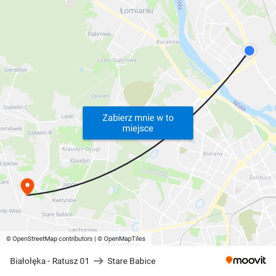 Białołęka - Ratusz 01 to Stare Babice map