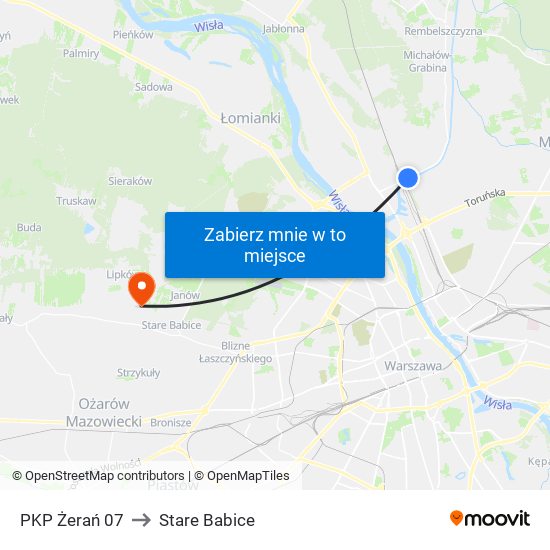 PKP Żerań 07 to Stare Babice map