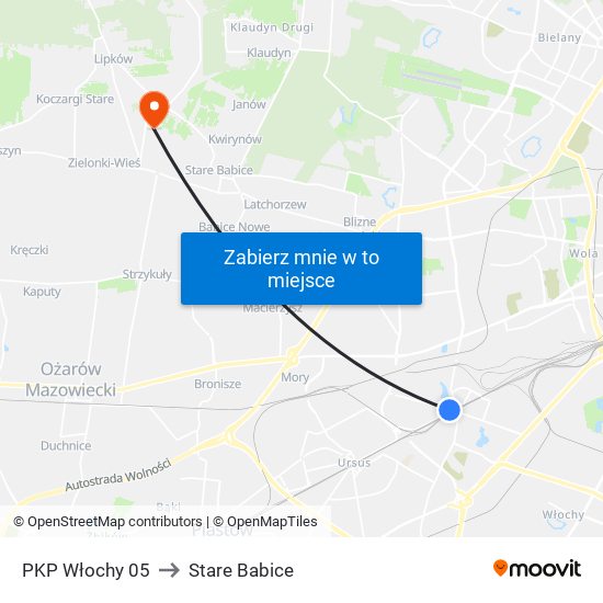 PKP Włochy 05 to Stare Babice map