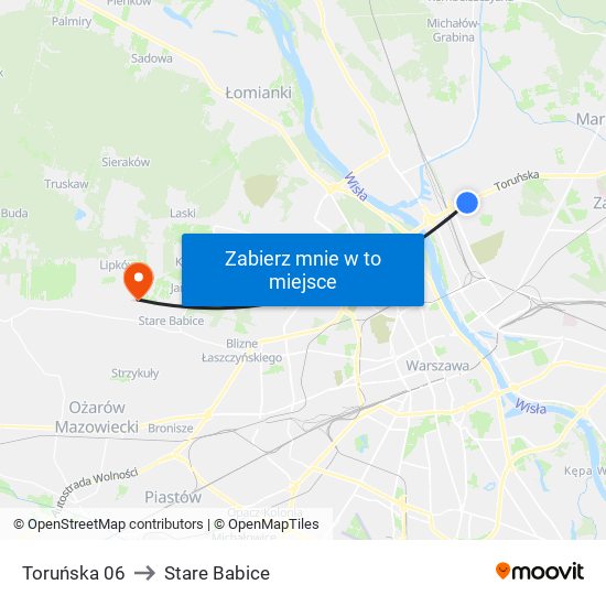 Toruńska 06 to Stare Babice map