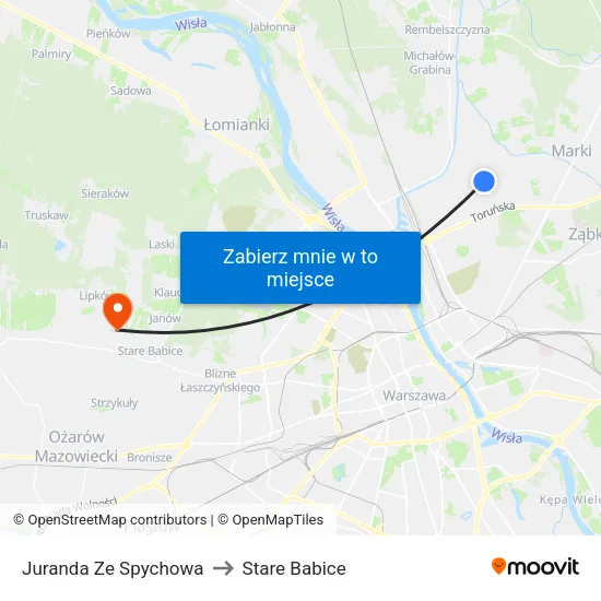 Juranda Ze Spychowa to Stare Babice map