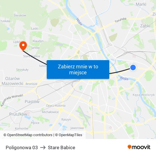 Poligonowa to Stare Babice map