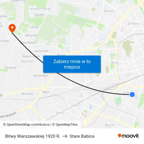 Bitwy Warszawskiej 1920 R. to Stare Babice map