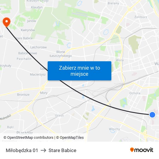 Miłobędzka 01 to Stare Babice map