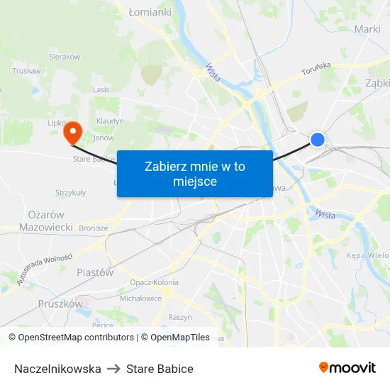 Naczelnikowska to Stare Babice map