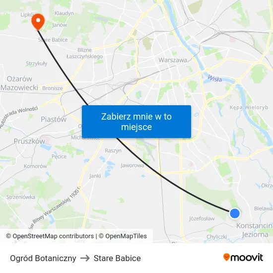 Ogród Botaniczny to Stare Babice map