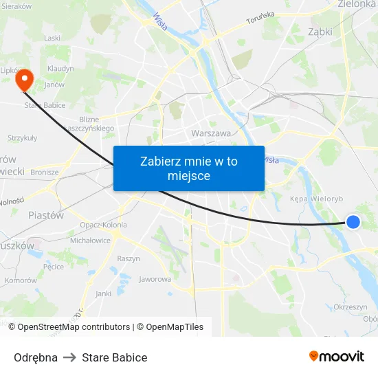 Odrębna to Stare Babice map