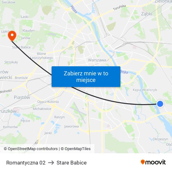 Romantyczna 02 to Stare Babice map