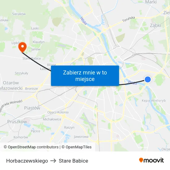 Horbaczewskiego to Stare Babice map