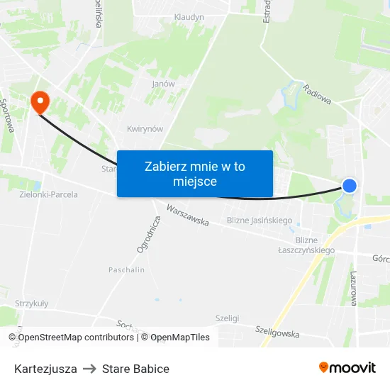 Kartezjusza to Stare Babice map