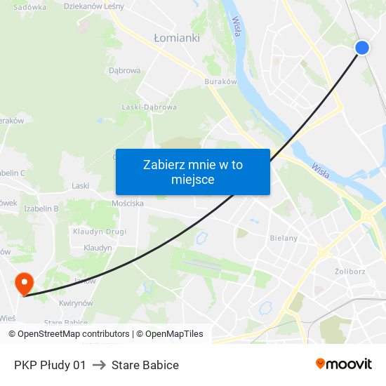 PKP Płudy 01 to Stare Babice map