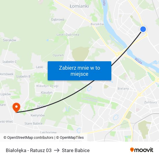 Białołęka - Ratusz 03 to Stare Babice map