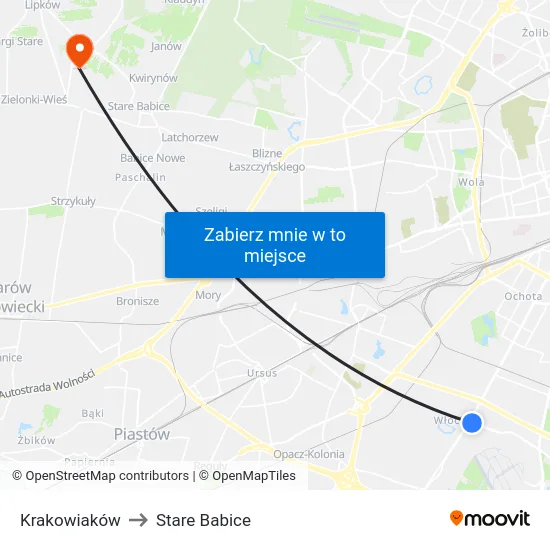 Krakowiaków to Stare Babice map