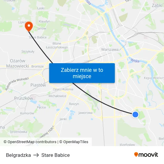 Belgradzka to Stare Babice map