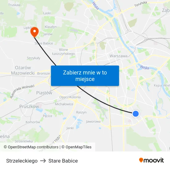 Strzeleckiego to Stare Babice map