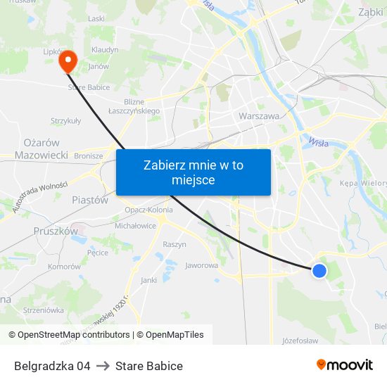 Belgradzka to Stare Babice map