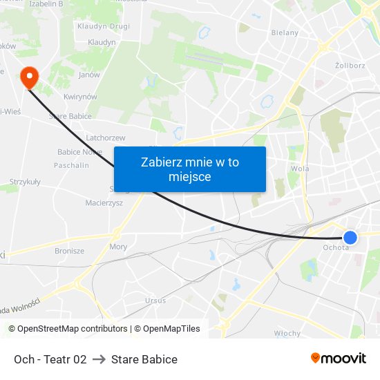 Och - Teatr 02 to Stare Babice map