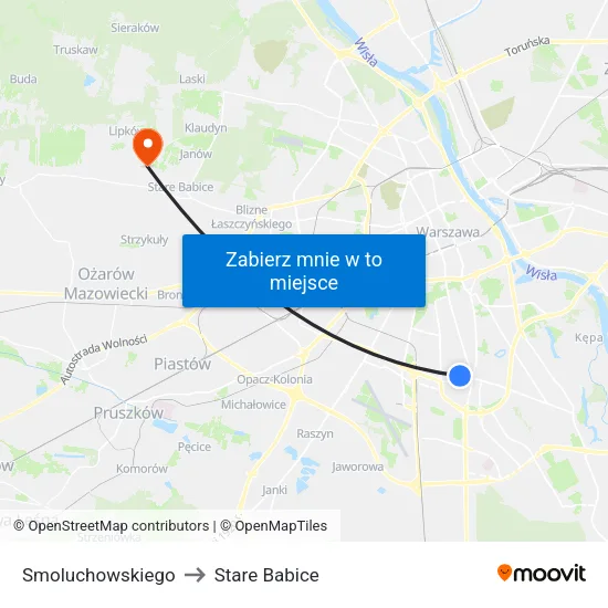 Smoluchowskiego to Stare Babice map