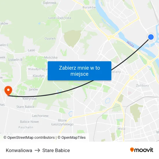 Konwaliowa to Stare Babice map