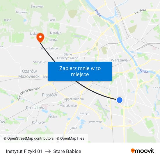 Instytut Fizyki 01 to Stare Babice map