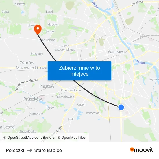 Poleczki to Stare Babice map