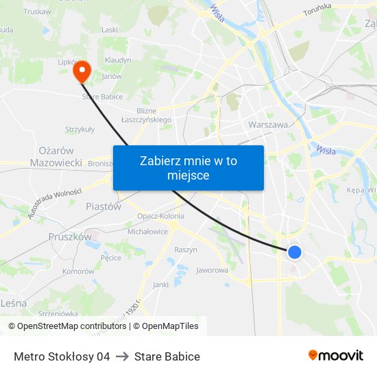 Metro Stokłosy 04 to Stare Babice map