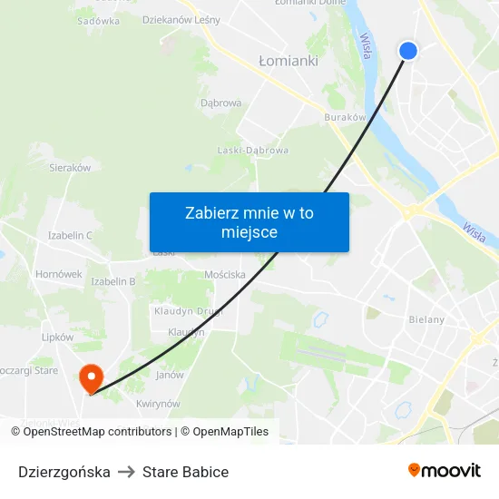 Dzierzgońska to Stare Babice map