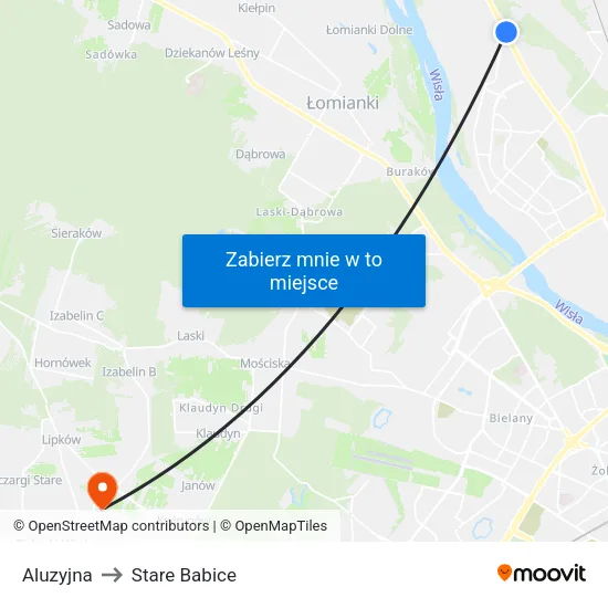 Aluzyjna to Stare Babice map