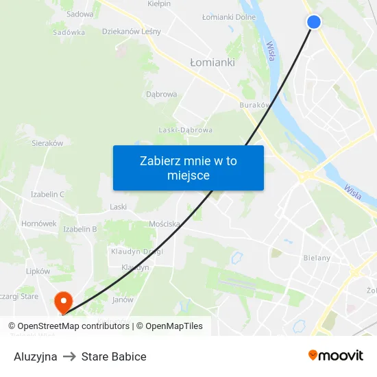 Aluzyjna to Stare Babice map