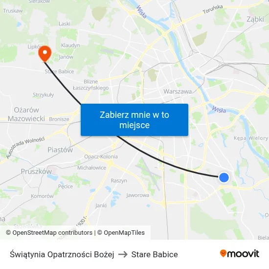 Świątynia Opatrzności Bożej to Stare Babice map