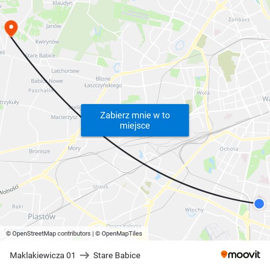 Maklakiewicza 01 to Stare Babice map