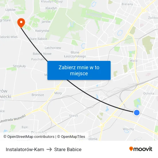Instalatorów - Kam to Stare Babice map