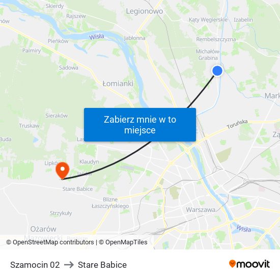 Szamocin 02 to Stare Babice map