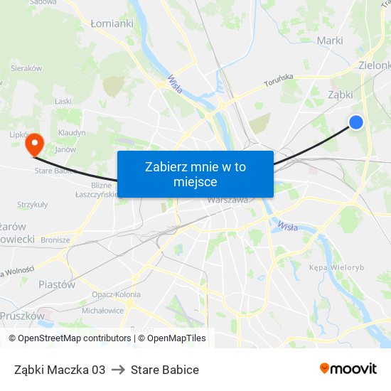 Ząbki Maczka 03 to Stare Babice map