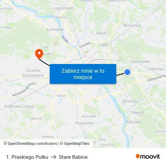 1. Praskiego Pułku to Stare Babice map
