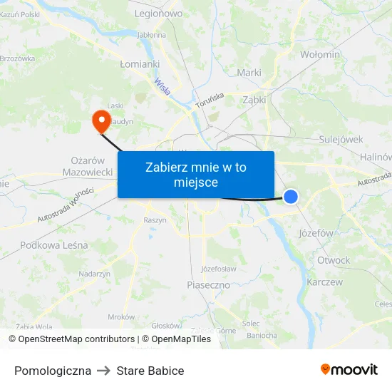Pomologiczna to Stare Babice map