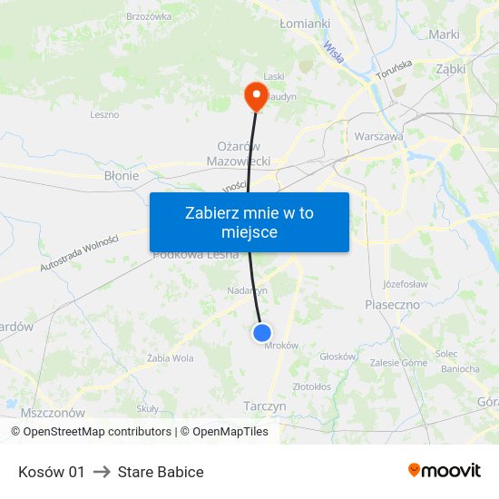 Kosów 01 to Stare Babice map