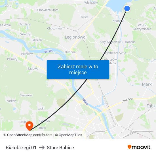 Białobrzegi 01 to Stare Babice map