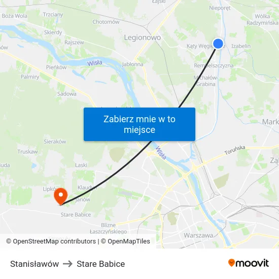 Stanisławów to Stare Babice map